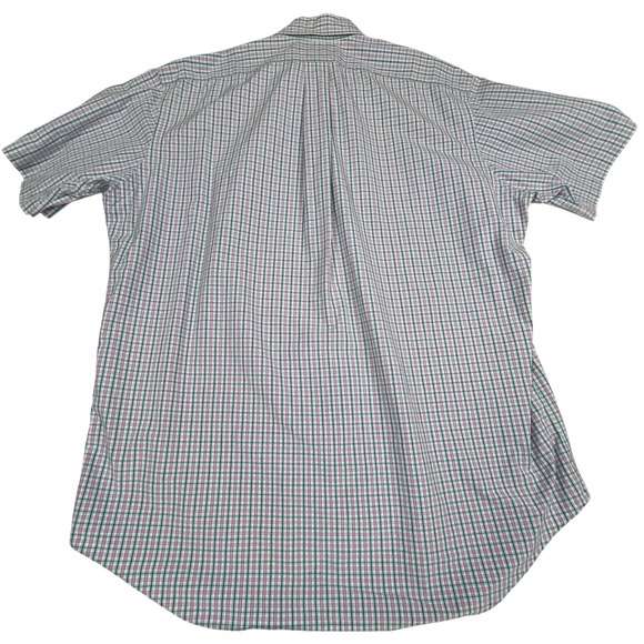Ralph Lauren EUC Button Down Shirt Men's L Pink Blue Plaid Short Sleeve Cotton - Picture 3 of 9